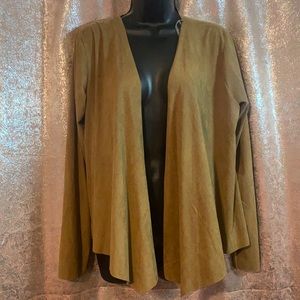 Suede cardigan sweater